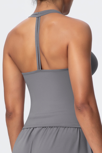 Women’s V-Neck Halter Open-Back Sports Tank