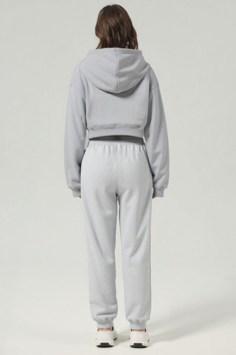 Women's velvet thickened cropped hooded sweatshirt