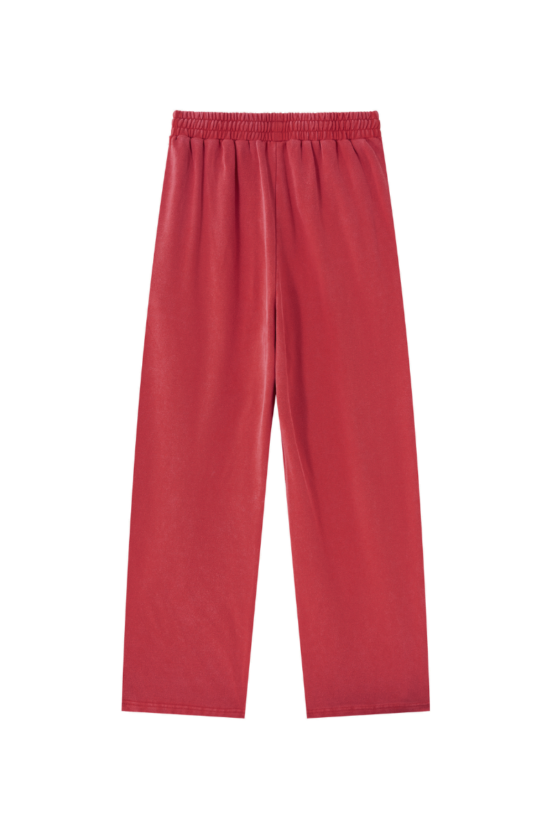 Unisex 100% Cotton Washed Heavyweight Wide Leg Casual Pants