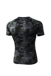Men's High-Stretch Short Sleeve Camo Print Compression Tee