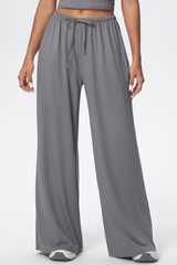 Women’s Athletic Drawstring Loose-Fit  Wide-Leg Pants
