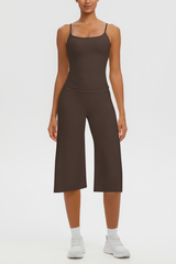 Women's Tank Top & Wide Leg Yoga Cropped Pants Set