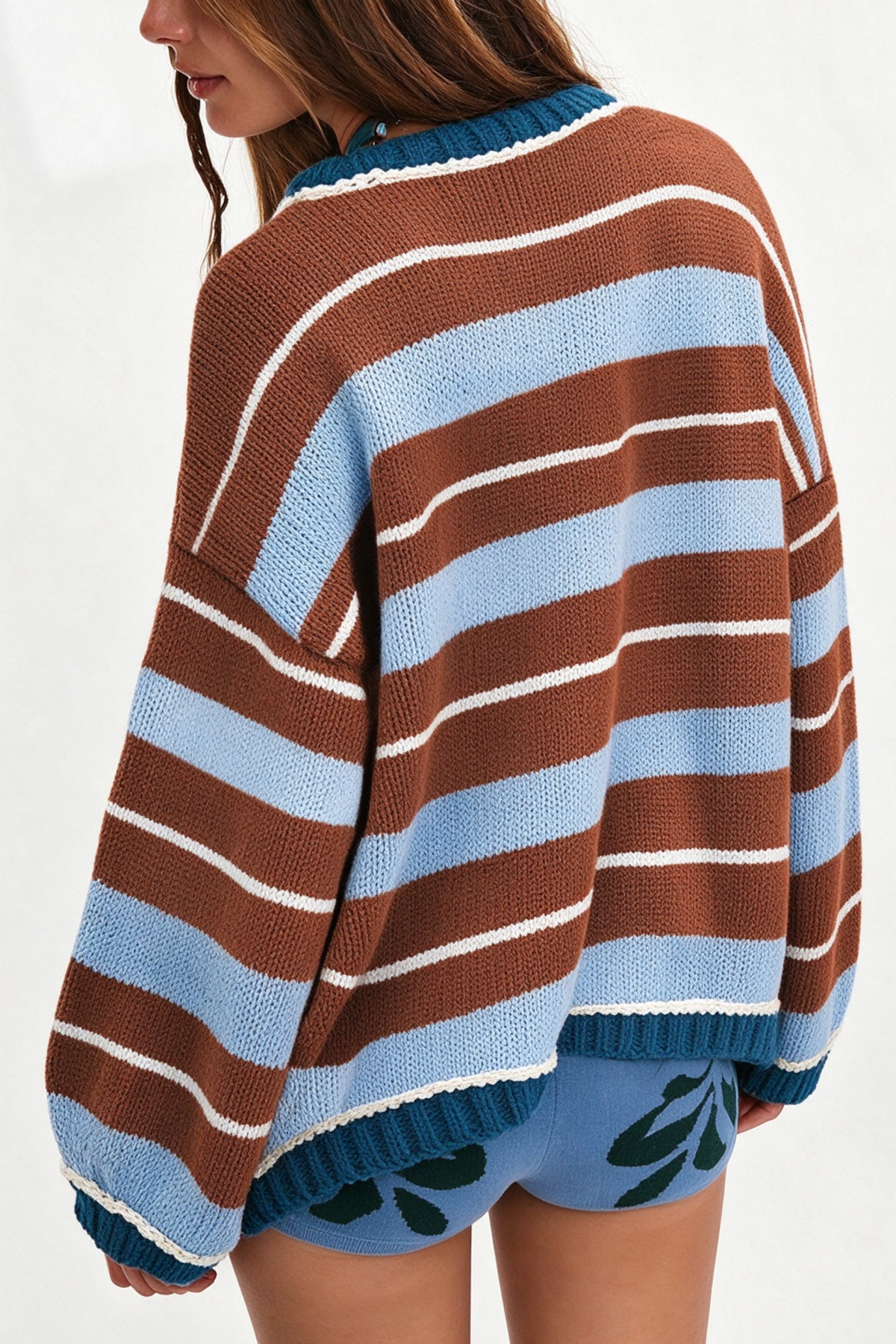 Women's Loungewear Sweet Striped Color Block Knit Sweater