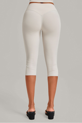 Women’s Mid-Rise Tummy Control Yoga Capri Leggings