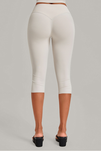 Women’s Mid-Rise Tummy Control Yoga Capri Leggings