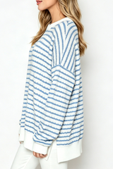 Women's Loungewear Winter Wavy Stripe Oversized Sweatshirt