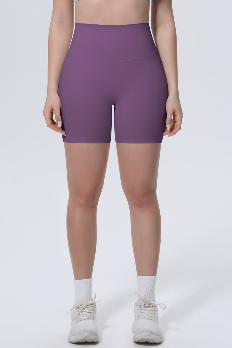 Women's Athletic High-Waisted Solid Yoga Shorts
