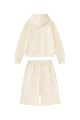 Men's 100% Cotton Loungewear Sets:Hooded Jacket &Mid Shorts