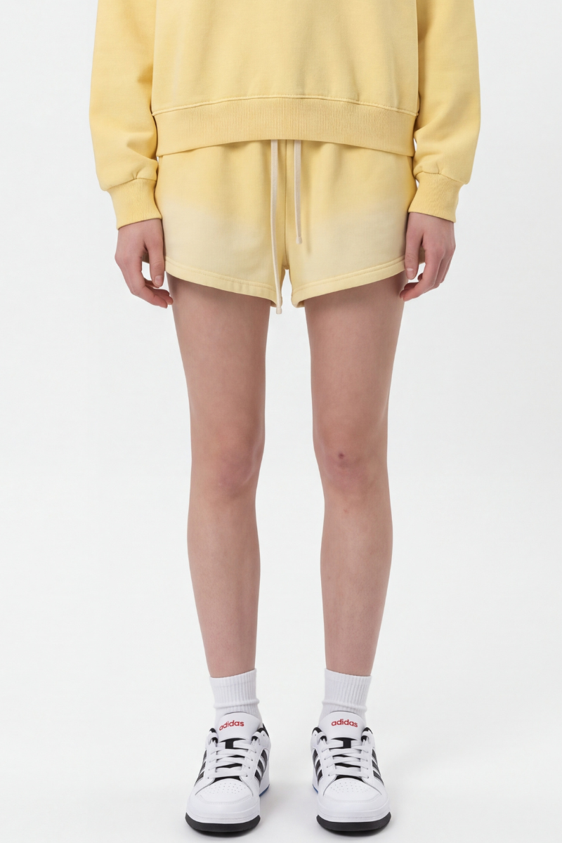 Women's Fall Vintage Gradient Fleece Drawstring Shorts