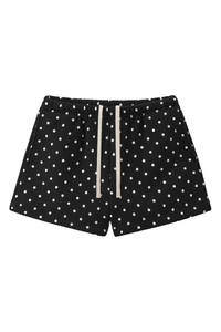 Unisex Fall Polka Dot Elastic Waist Drawstring Casual Shorts