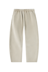 Unisex Fall Fleece Elastic Waist Curved Wide Leg Sweatpants