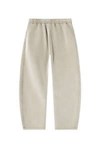 Unisex Fall Fleece Elastic Waist Curved Wide Leg Sweatpants