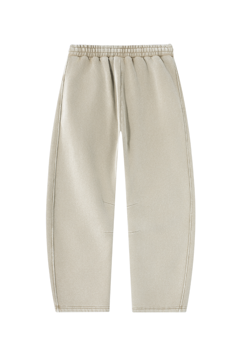 Unisex Fall Fleece Elastic Waist Curved Wide Leg Sweatpants