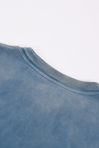 Unisex Fall 100% Cotton Washed  Loose Drop Shoulder Pullover
