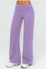 Women's High Waist V-Seam Butt Lifting Draped Wide Leg Pants