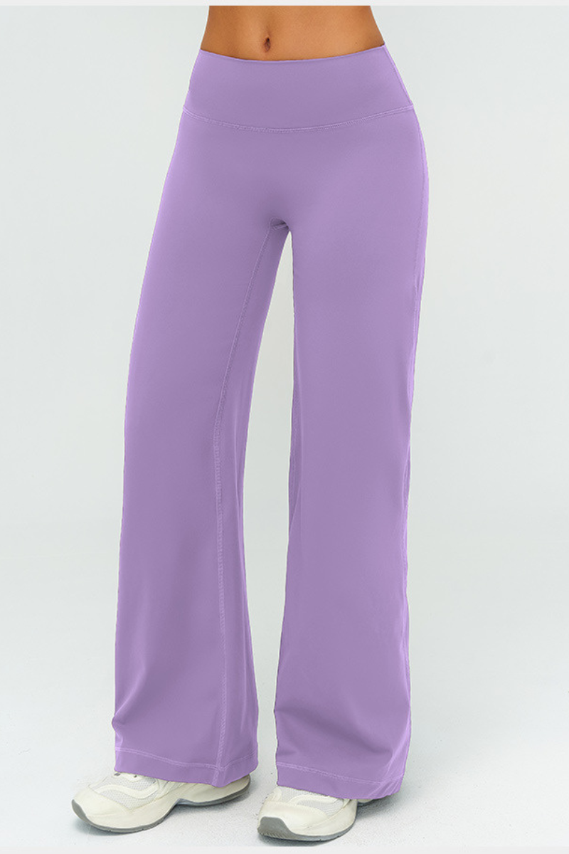 Women's High Waist V-Seam Butt Lifting Draped Wide Leg Pants