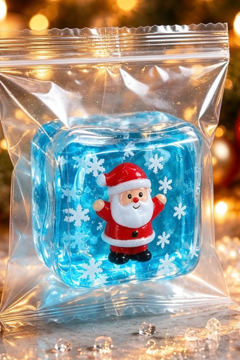 Christmas Magic Crystal Cube Squishy Fidget Toy OPP Bag Pack