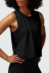 Women's Lightweight Crew Neck High Side Slit Loose Tank Top