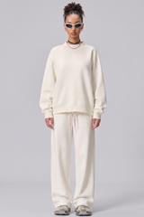 Unisex Fall Fleece Mock Neck Sweatshirt and Sweatpants Sets
