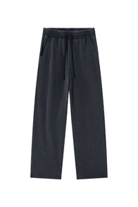 Unisex 100% Cotton Washed Heavyweight Wide Leg Casual Pants