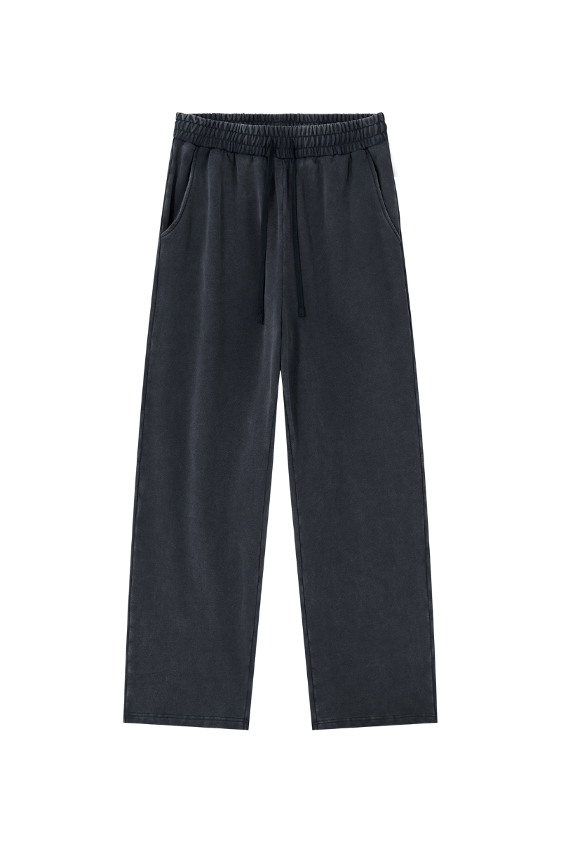 Unisex 100% Cotton Washed Heavyweight Wide Leg Casual Pants