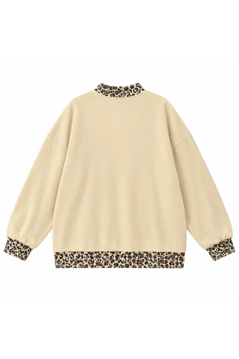Women's Fall Custom Polka Dot Embroidery Mockneck Sweatshirt