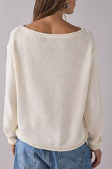Women's Fall Crew Neck Striped Thin Lazy Knit Sweater