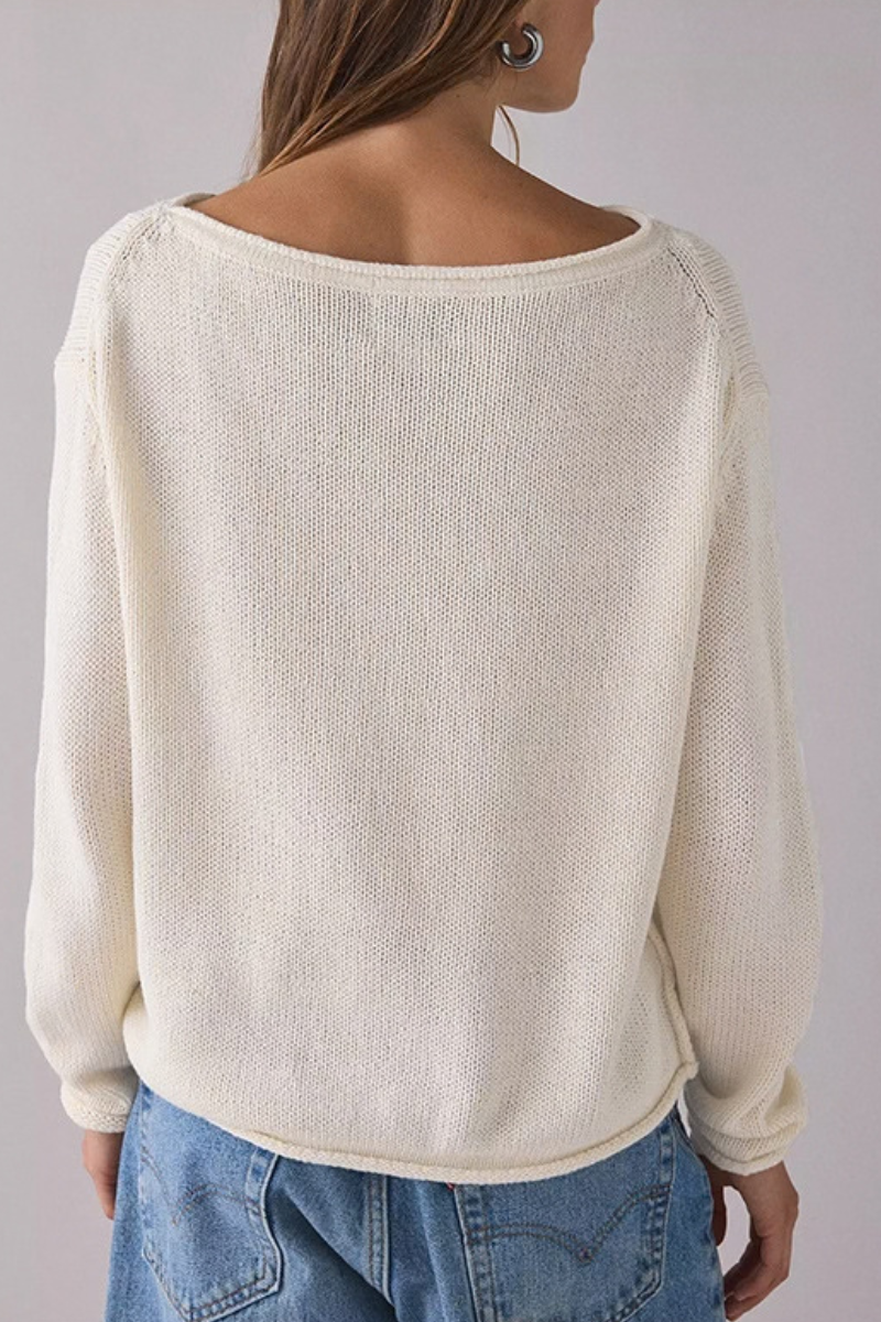 Women's Fall Crew Neck Striped Thin Lazy Knit Sweater
