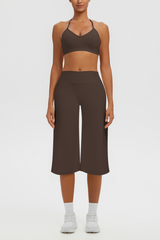 Women's Halter Bra & Wide Leg Yoga Cropped Pants Set