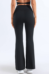Women's Pleated Waist High-Stretch Yoga Flared Pants