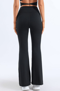 Women's Pleated Waist High-Stretch Yoga Flared Pants