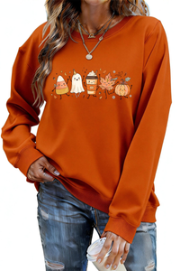 Women's Fall Halloween Graphic Soft Relaxed Sweatshirt