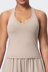 Women’s V-Neck Halter Open-Back Sports Tank