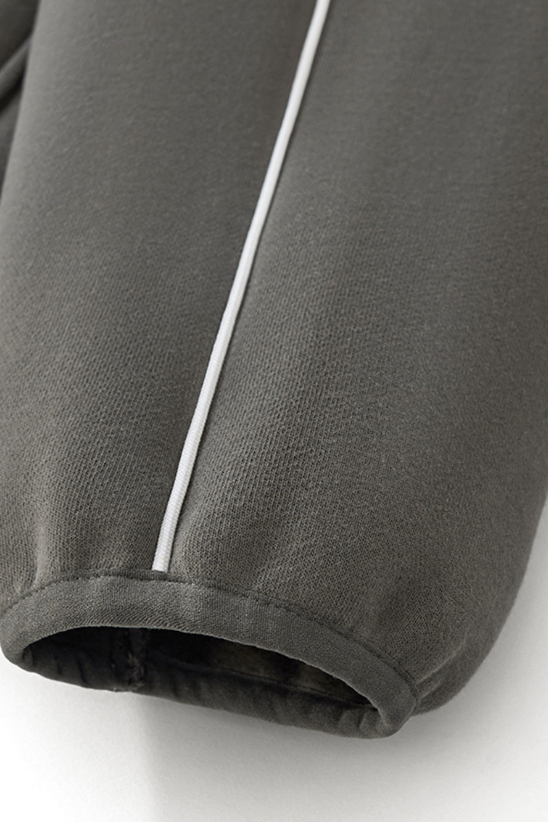 Men's Fall Relaxed Contrast Color Stripe High Neck Hoodie