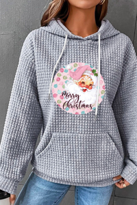 Women Christmas Waffle Knit Hoodie
