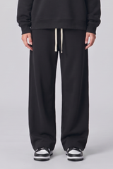Unisex Fall Drawstring Side Pocket Wide Leg Sweatpants
