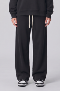 Unisex Fall Drawstring Side Pocket Wide Leg Sweatpants