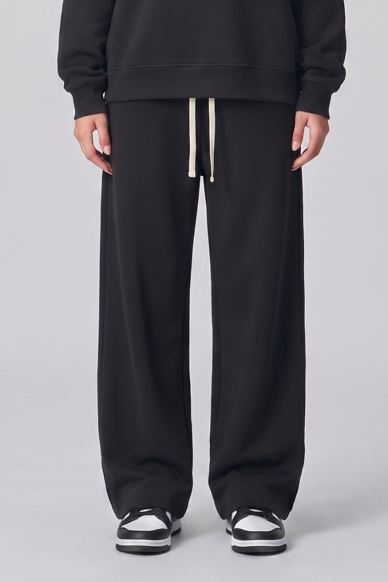 Unisex Fall Drawstring Side Pocket Wide Leg Sweatpants