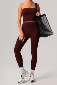 Bandeau sports bra + high stretch sports leggings 2-piece set