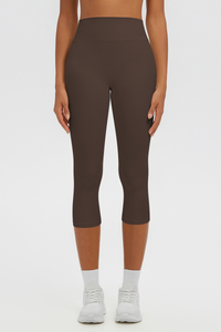 Women's Athletic Brushed High Waist Capri Yoga Leggings
