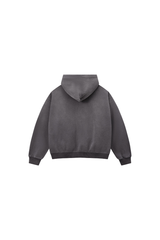 Unisex Fleece-Lined Spray-Faded Oversized Hooded Jacket