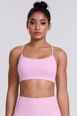Women's Crisscross Back Spaghetti Straps Quick Dry Sports Bra