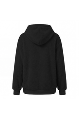 Women's Plush Long-Sleeve Drawstring Hoodie with Pet Pouch