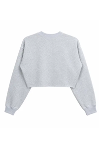 Women Cropped Exposed Seam Sweatshirt