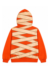 Unisex Halloween Multi Pattern Print Zip Up Hoodie