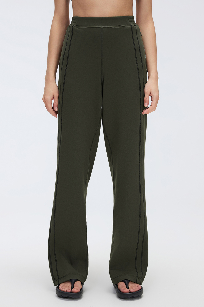 Women's Fall Double Side Stripes Relaxed Straight Leg Pants