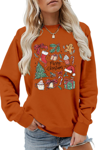 Women's Fall Merry Christmas Graphic Pullover