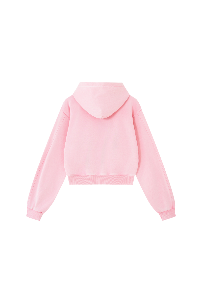 Women's Fall Snowflake Campus Cropped Zip Up Hooded Jacket