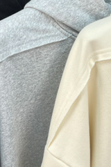 Men's Fleece Raw Edge Spliced Fake Two Piece Hoodie