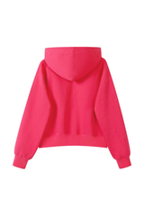 Women's Fall Cropped Relaxed Solid Sports Hoodie